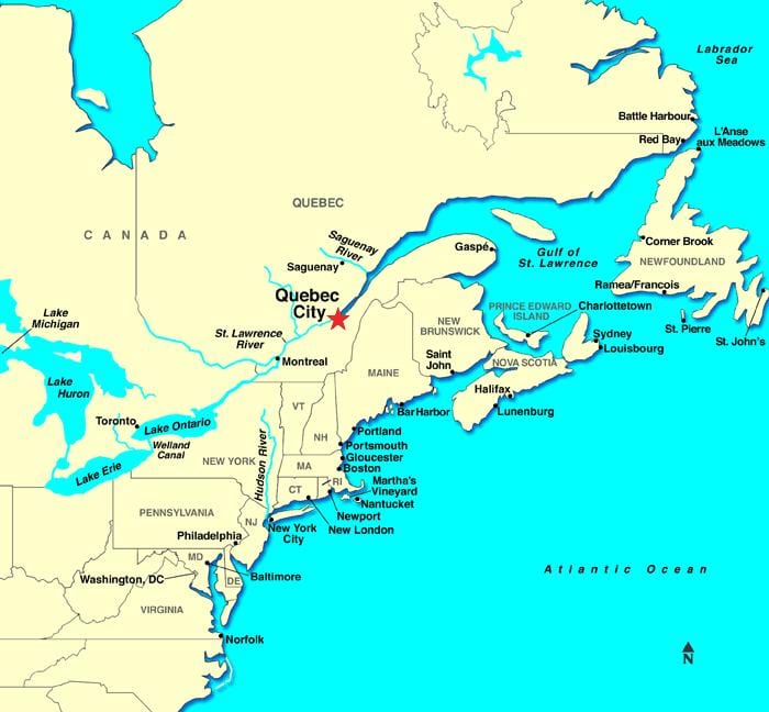 Quebec xəritədə Kanada