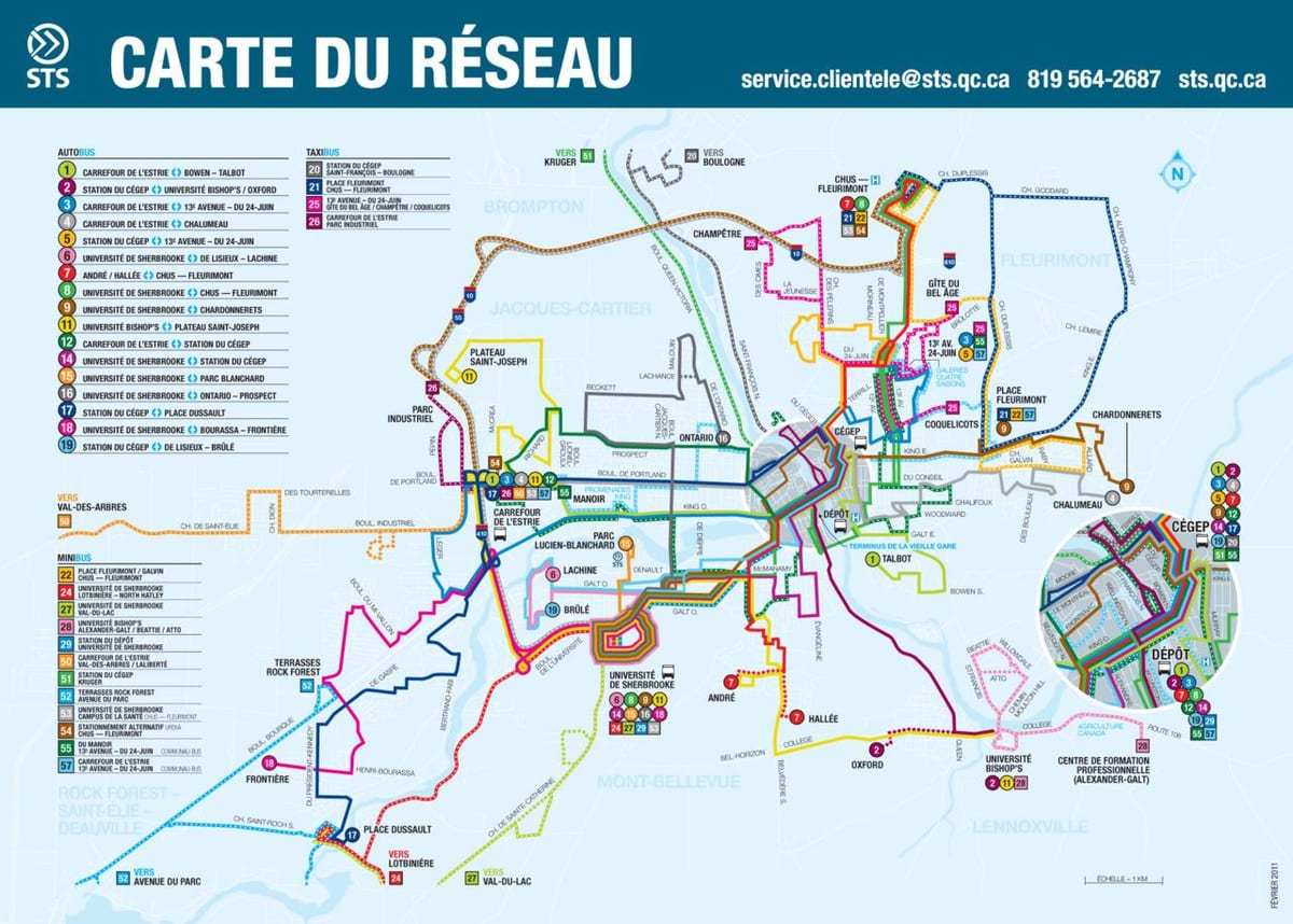 Quebec ictimai nəqliyyat xəritəsi
