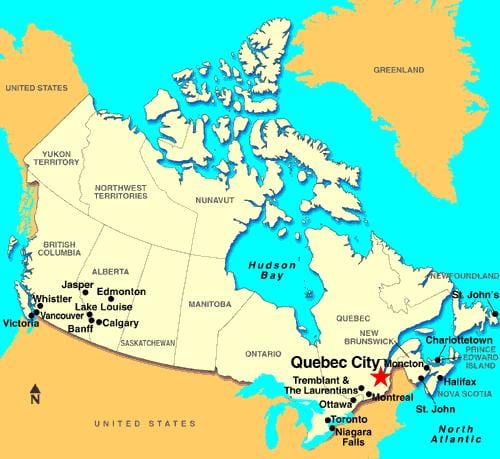 Şəhərin xəritəsi Quebec azn
