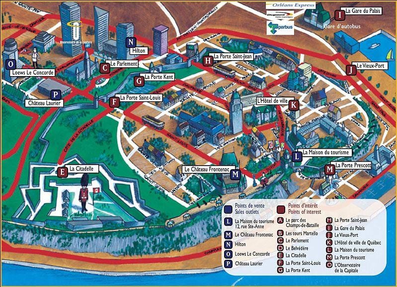 Turistik Quebec xəritə