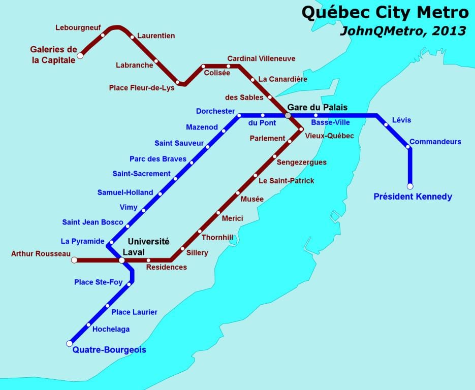 Quebec metro xəritəsi 