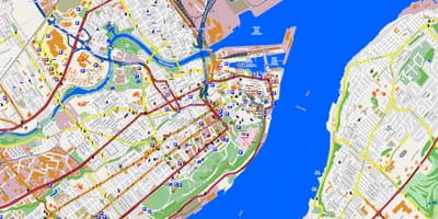 Şəhərin xəritəsi Quebec və ətraf