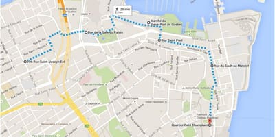 Şəhərin xəritəsi Quebec Aşağı, yaşadığım