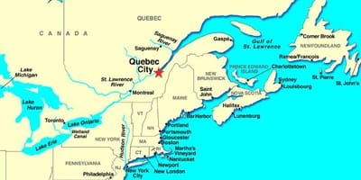 Quebec xəritədə Kanada