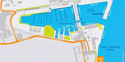 Şəhərin xəritəsi Quebec kruiz port