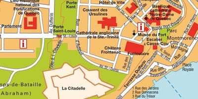 Şəhərin xəritəsi Quebec, Quebec 
